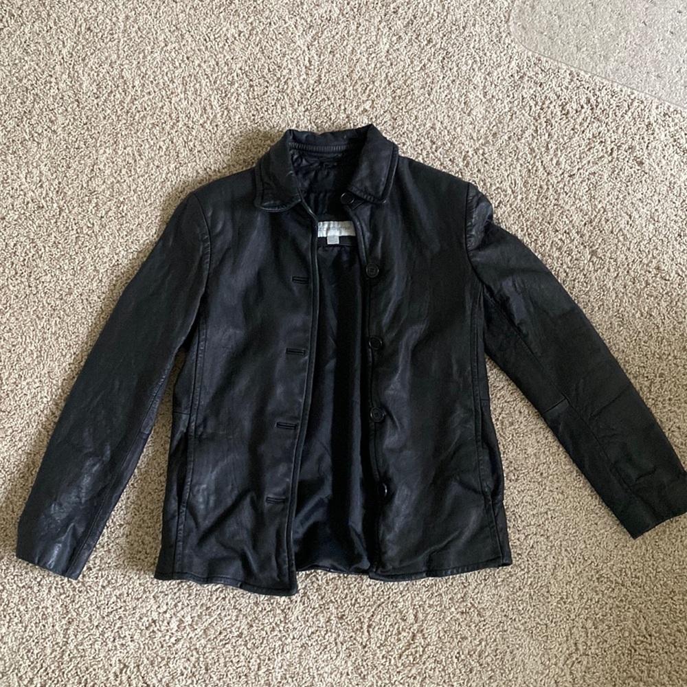 Liz Claiborne black leather jacket | size: s